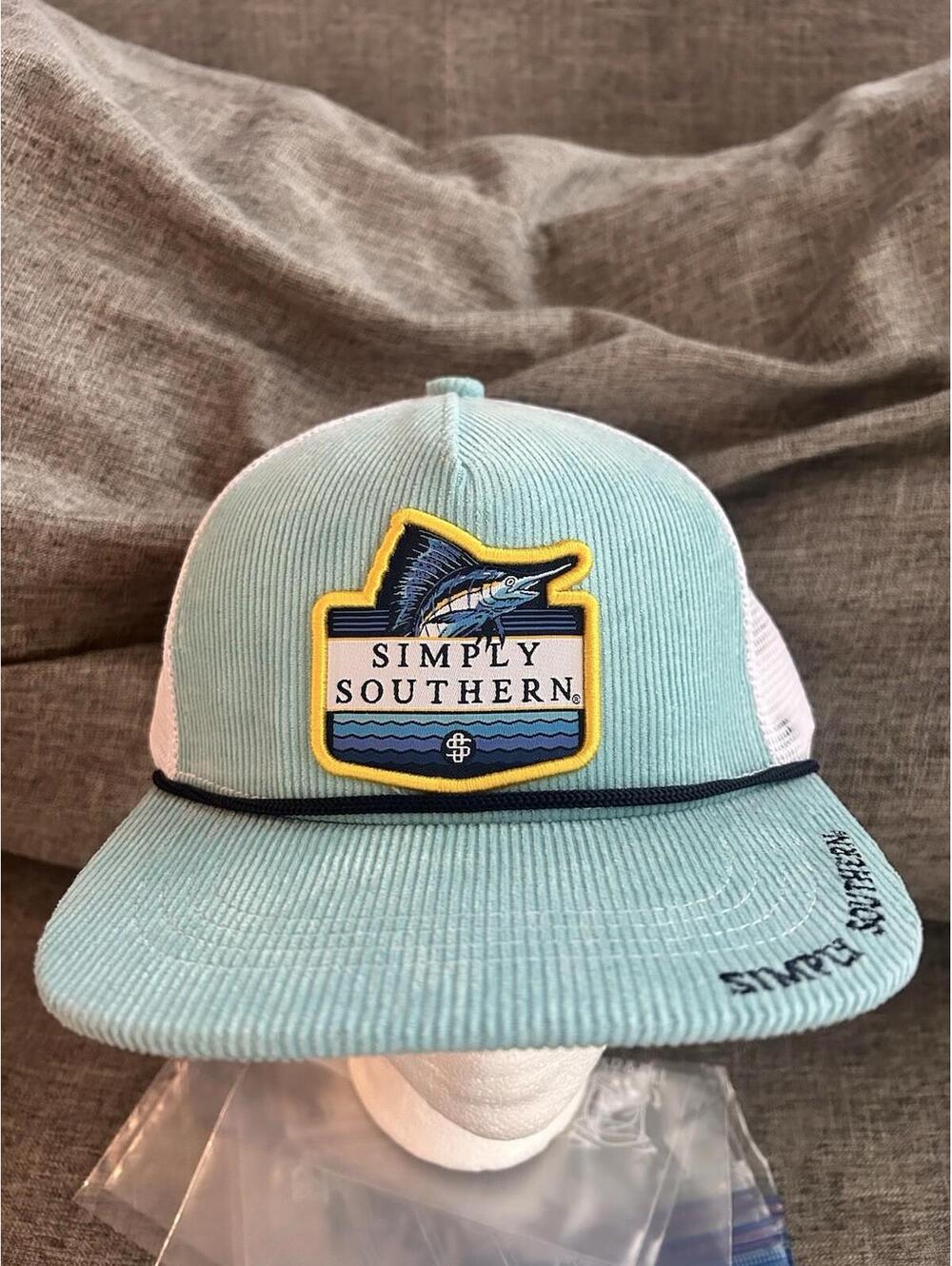 Simply Southern Brand Snapback Trucker Hat Rope Adjustable Corduroy One Size